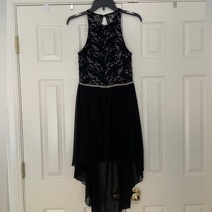 City Studio Juniors' Lace High-Low Dress - Black - Size 5